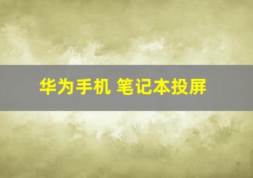 华为手机 笔记本投屏